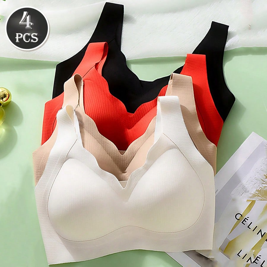 T Shirt Bra Seamless - 4pcs Women's Seamless Push Up Bras