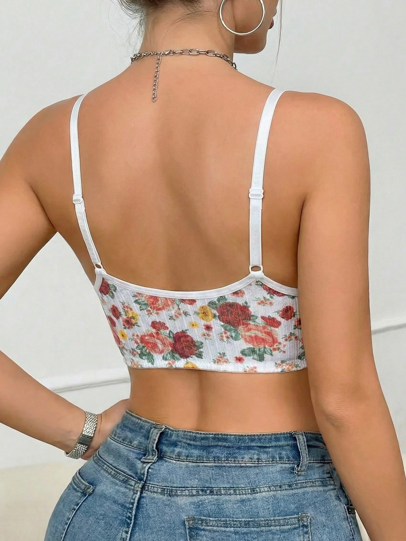 1pc Women's Floral Print Wirel - Wirefree Bra Comfort ulasan dan harga