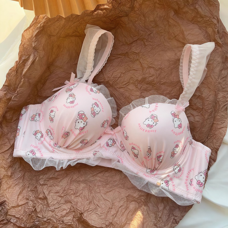 Sanrio Cute Japanese Bra Hello - Lace Bralette Set ulasan dan harga